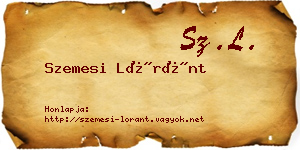 Szemesi Lóránt névjegykártya